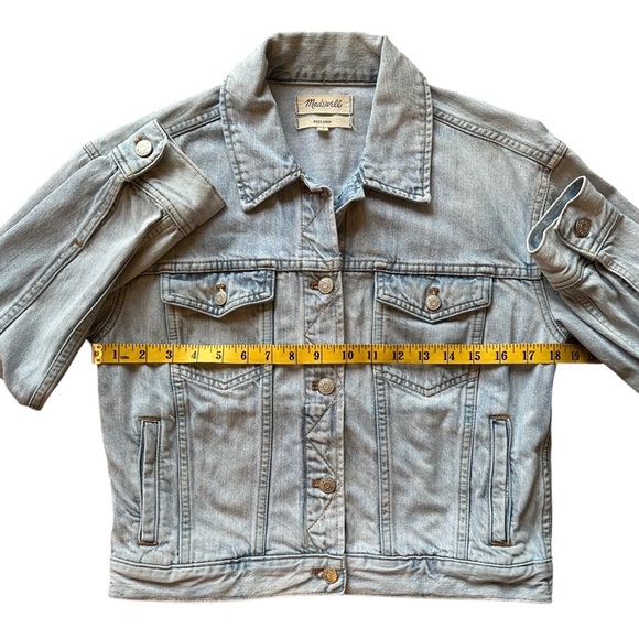 Madewell The Boxy-Crop Denim Jean Jacket in Light Wash - Size S - Picture 6 of 6